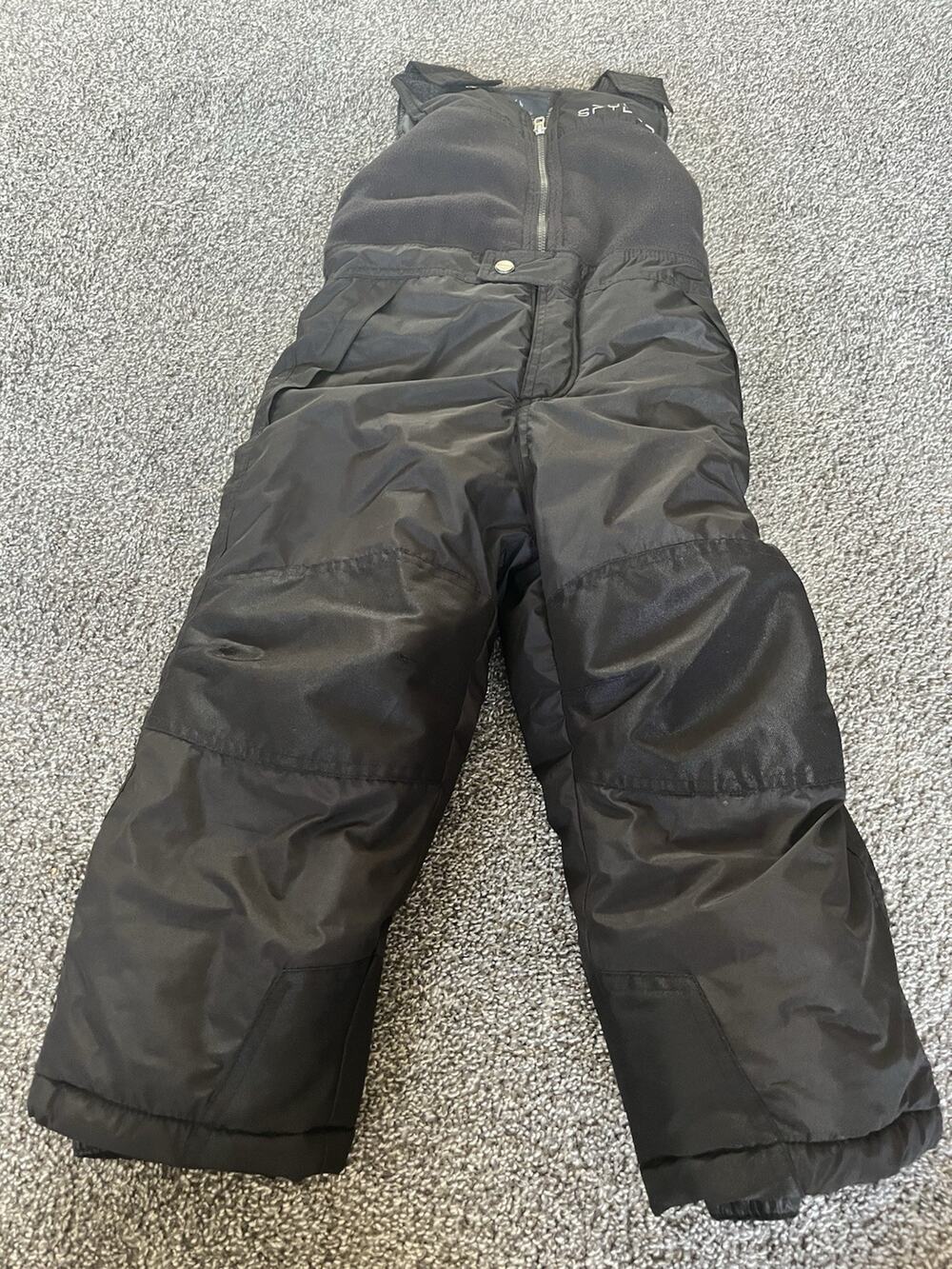 Spyder kids size 5 insulated bib snow pants ski snowboard warm black C9